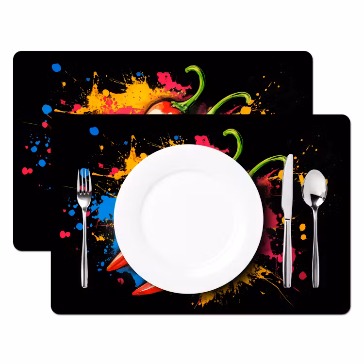 Placemat vinyl - Peper - Graffiti - Verf - Abstract - Modern - Kleurrijk — 2