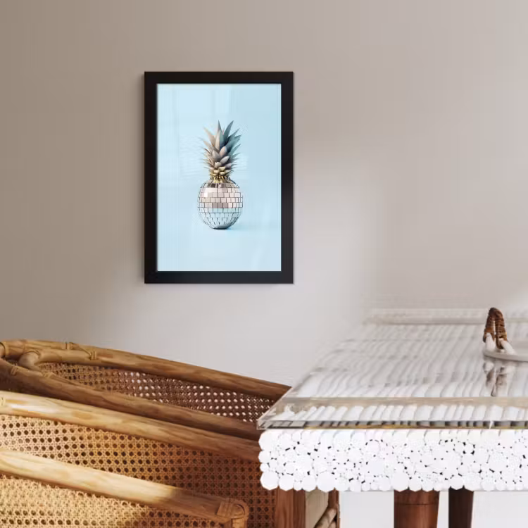 Poster met lijst - Blauw - Ananas - Disco - Discobal — 4