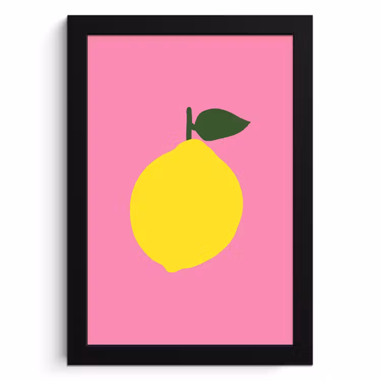 Poster met lijst - Citroen - Geel - Fris — 1