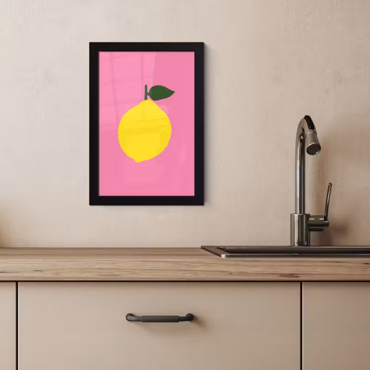 Poster met lijst - Citroen - Geel - Fris — 2