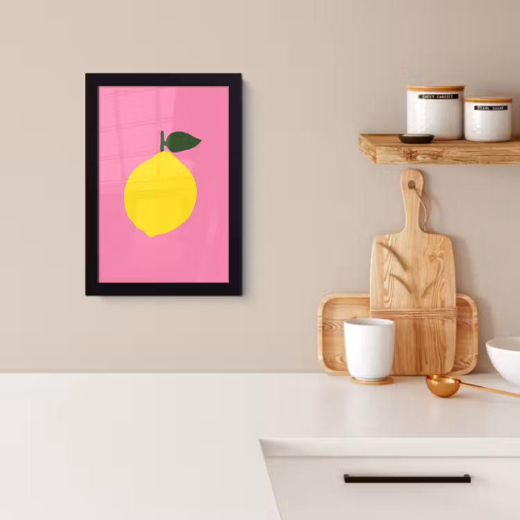 Poster met lijst - Citroen - Geel - Fris — 3