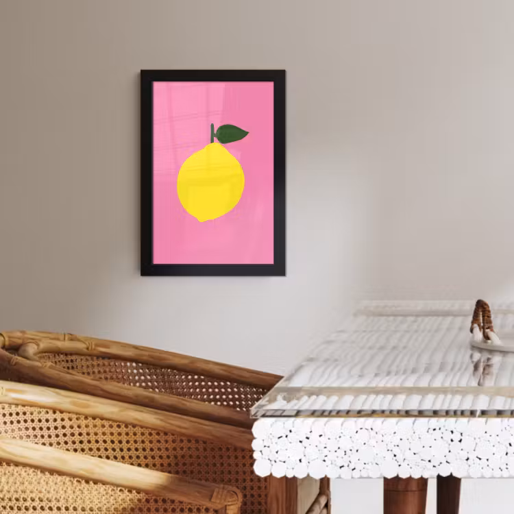 Poster met lijst - Citroen - Geel - Fris — 4