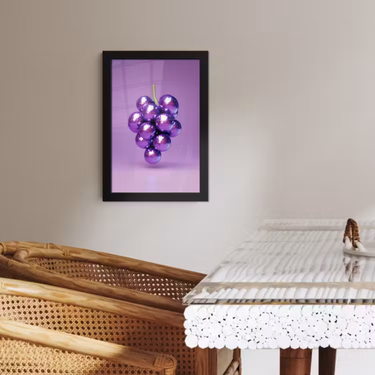 Poster met lijst - Druif - Disco - Glitter - Paars — 3