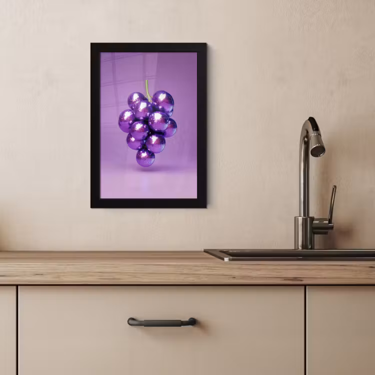 Poster met lijst - Druif - Disco - Glitter - Paars — 4