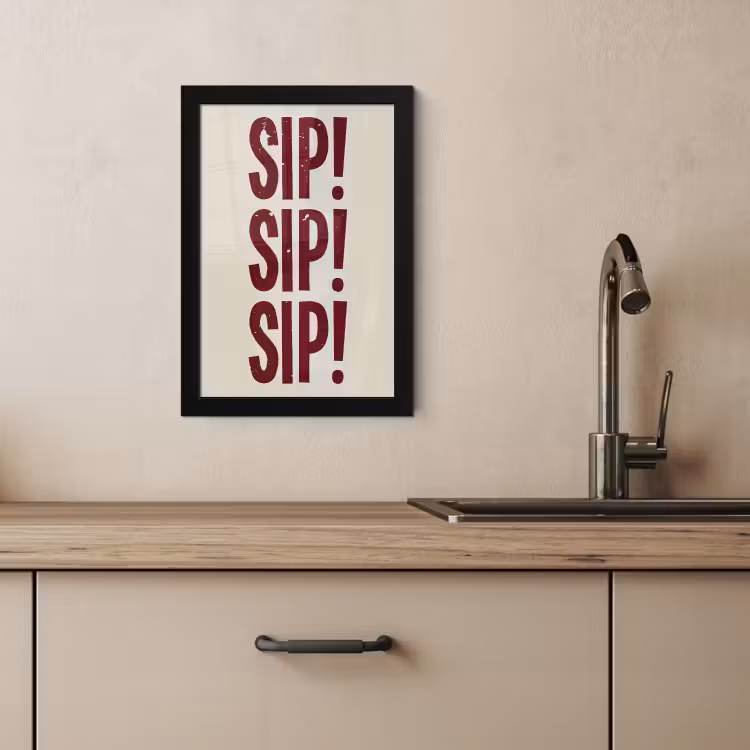 Poster met lijst - Japandi - Vintage - Decoratie - Rood — 3