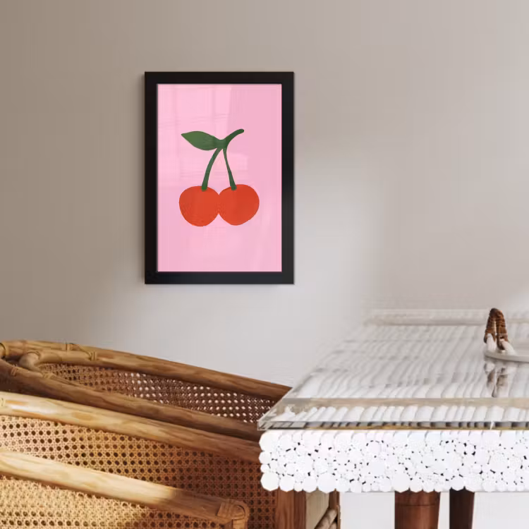 Poster met lijst - Kersen - Roze - Illustratie — 4