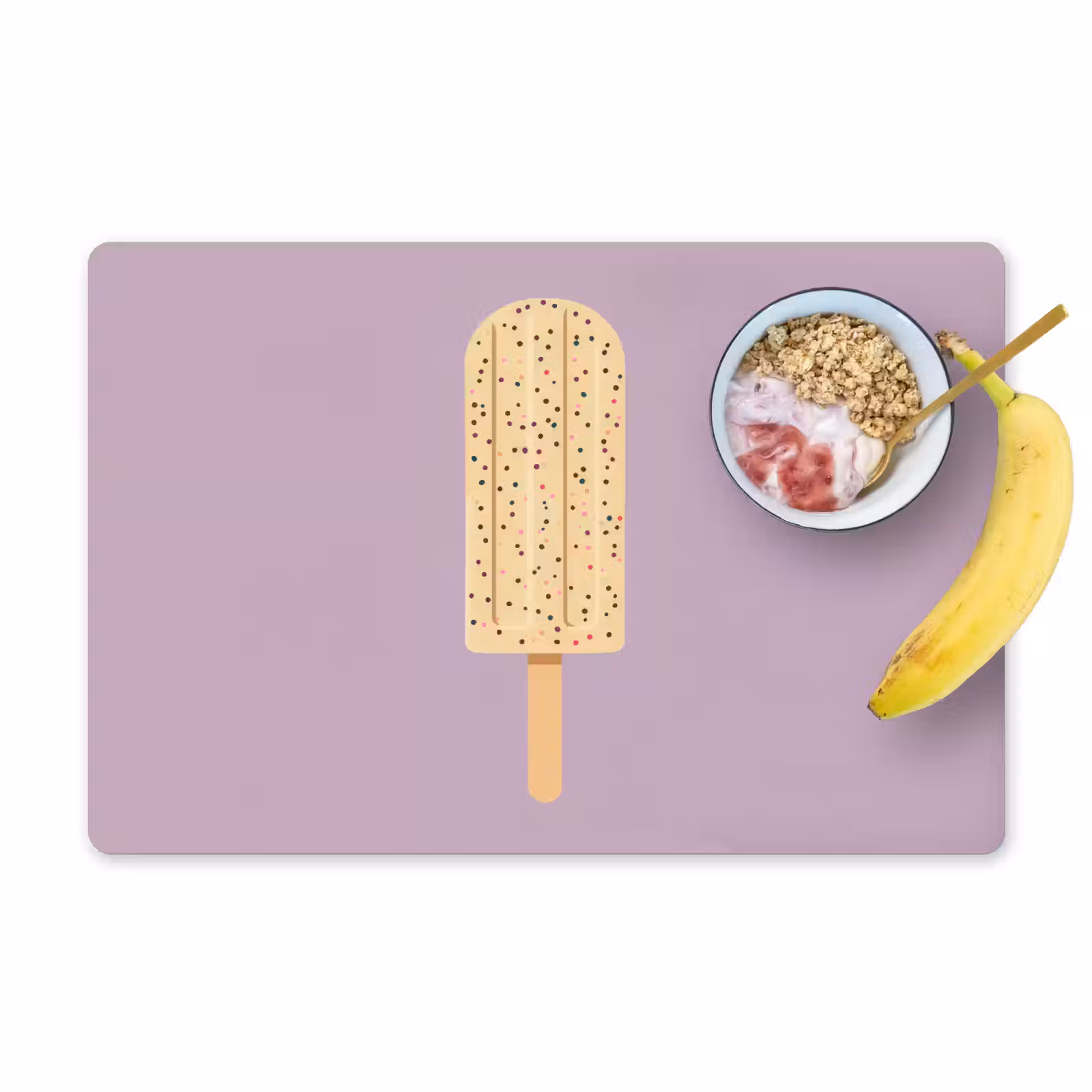 Placemat vinyl - Beige - Ijsje - Spikkels — 1