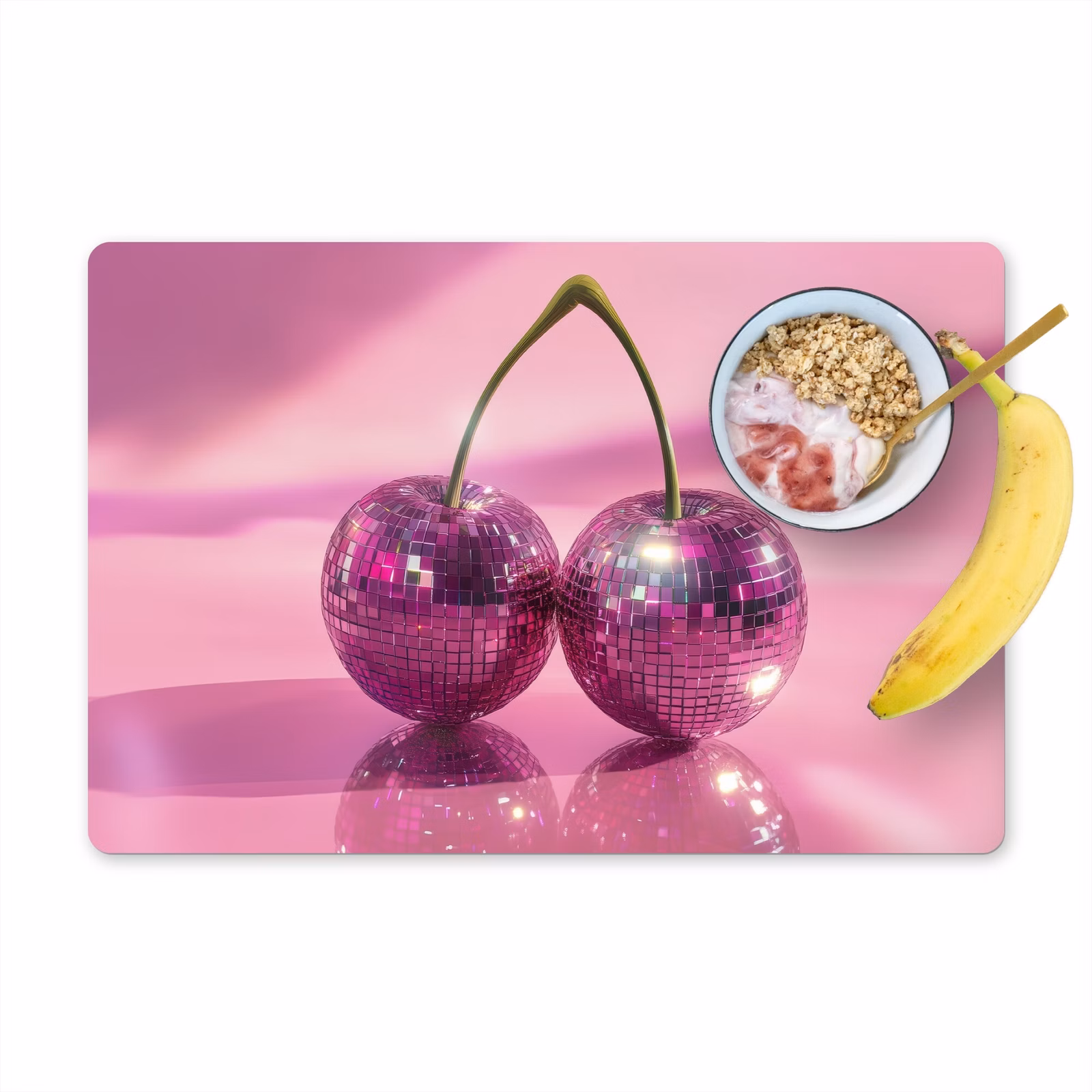 Placemat vinyl - Glitter - Discobol - Roze - Kersen — 1