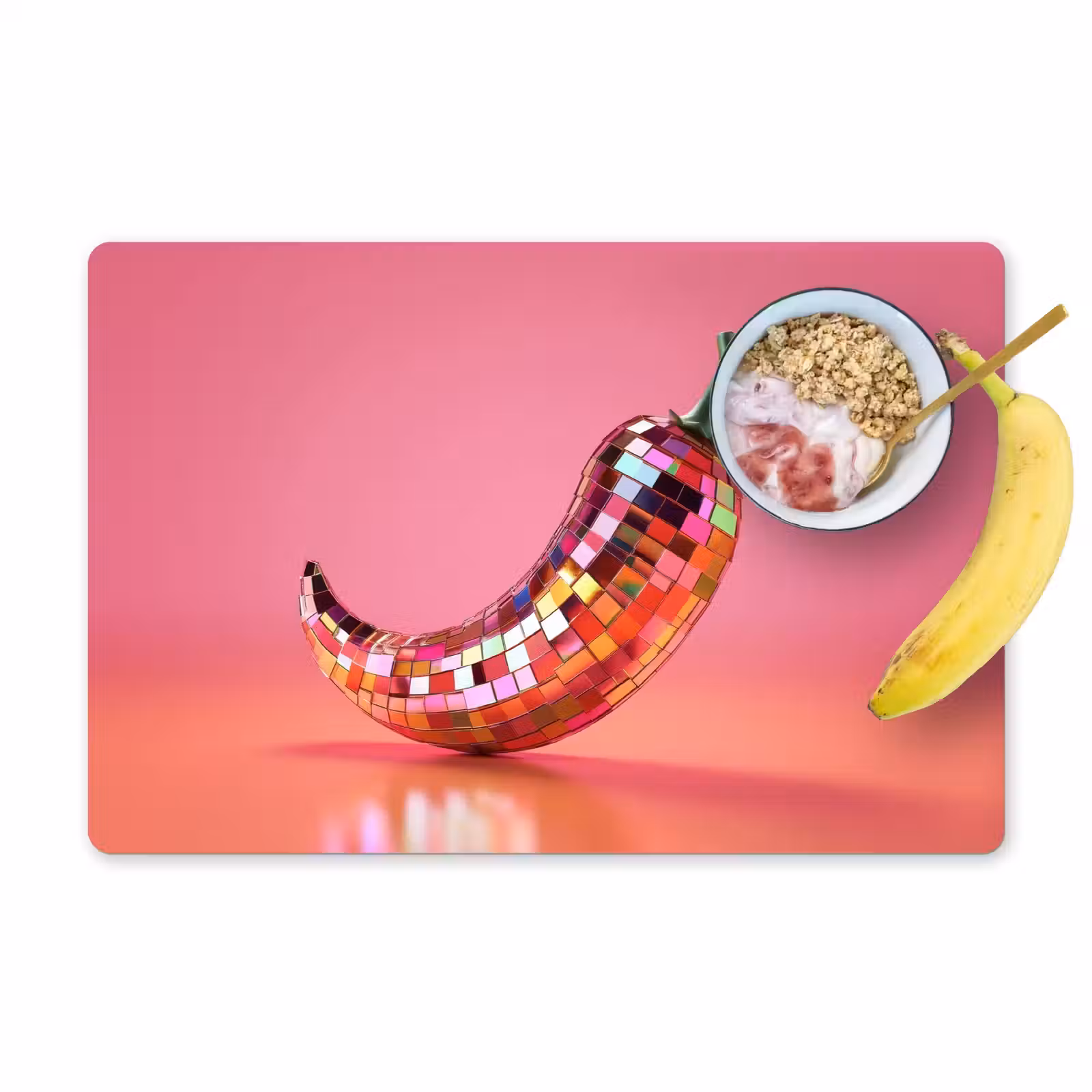 Placemat vinyl - Peper - Disco - Rood - Glitter — 1