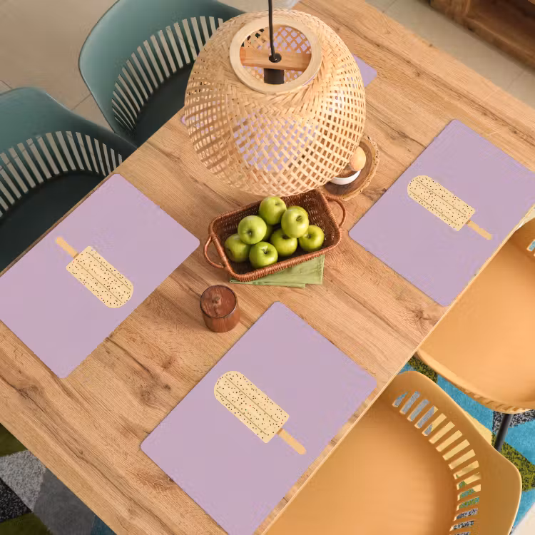 Placemat vinyl - Beige - Ijsje - Spikkels — 3