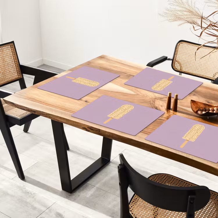 Placemat vinyl - Beige - Ijsje - Spikkels — 4