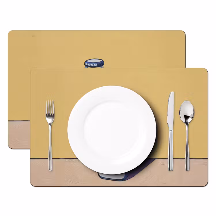 Placemat vinyl - Glazen - Fles - Illustratie - Melk — 2