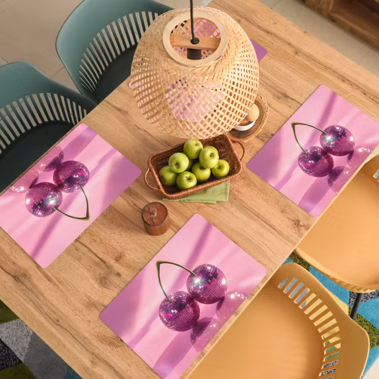 Placemat vinyl - Glitter - Discobol - Roze - Kersen — 3