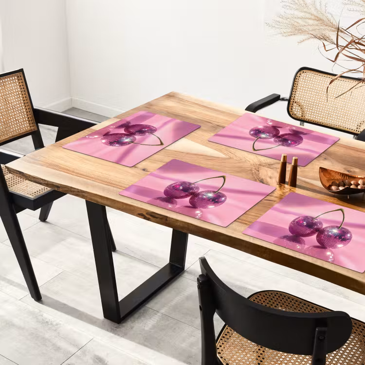 Placemat vinyl - Glitter - Discobol - Roze - Kersen — 4