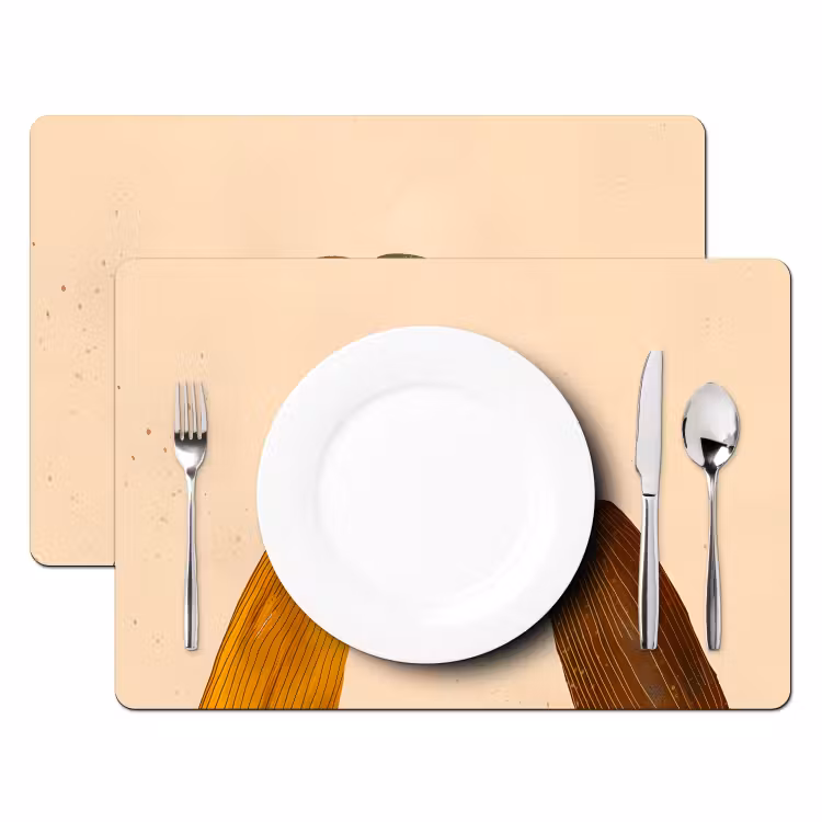 Placemat vinyl - Illustratie - Mokken - Proosten - Bruin — 2