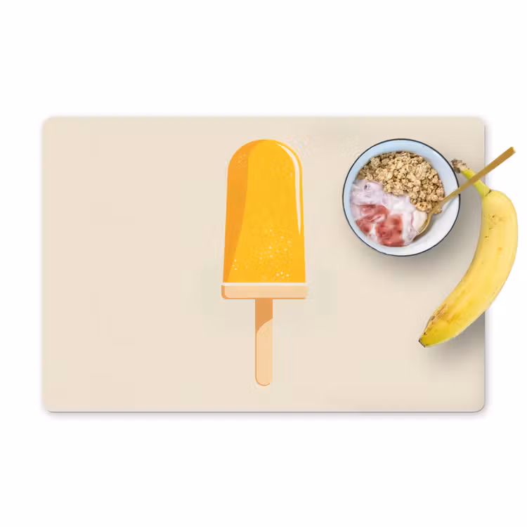 Placemat vinyl - Oranje - Stokje - Waterijsje — 1