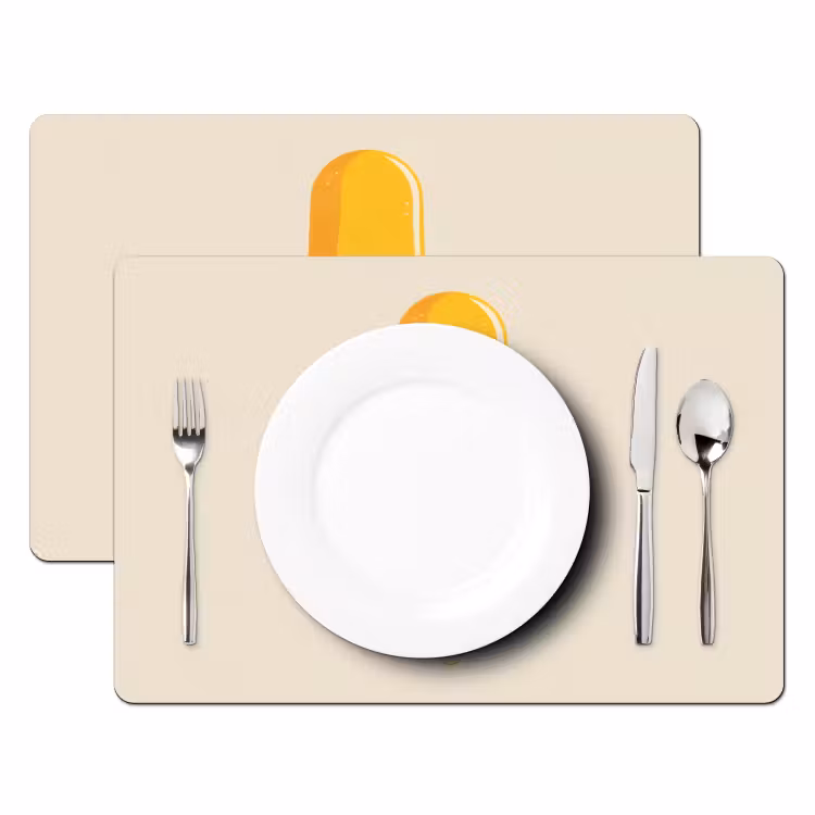 Placemat vinyl - Oranje - Stokje - Waterijsje — 2