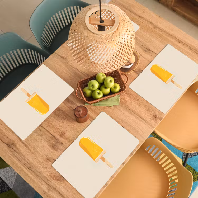 Placemat vinyl - Oranje - Stokje - Waterijsje — 3