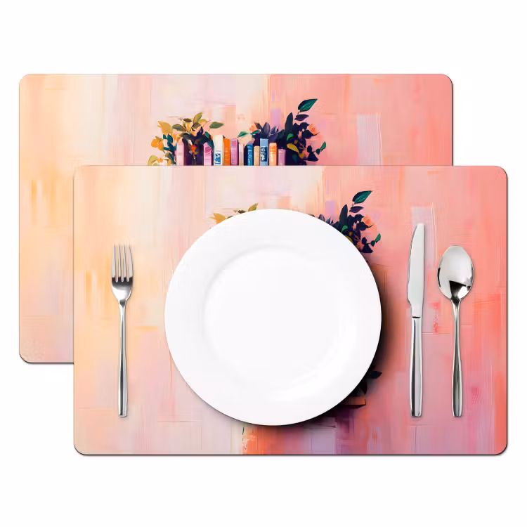 Placemat vinyl - Planken - Boeken - Bladeren — 2