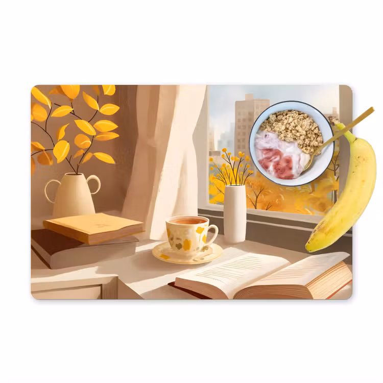 Placemat vinyl - Thee - Boek - Thee - Herfst — 1