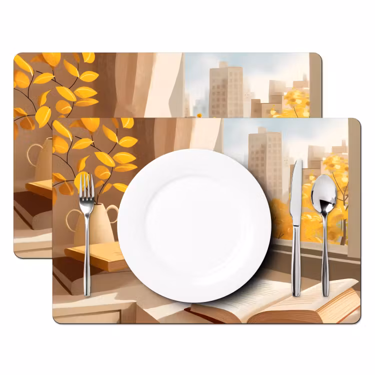 Placemat vinyl - Thee - Boek - Thee - Herfst — 2