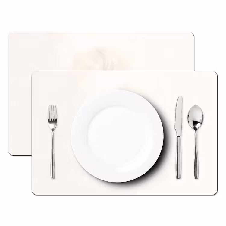 Placemat vinyl - Theekop - Bladeren - Blauw — 2