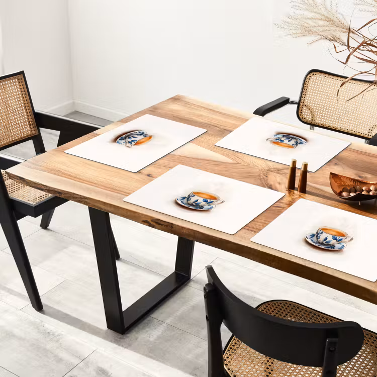 Placemat vinyl - Theekop - Bladeren - Blauw — 4