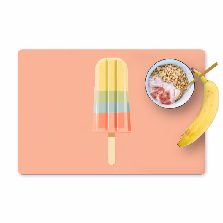 Placemat vinyl - Waterijsje - Pasteltinten - Minimalistisch — 1