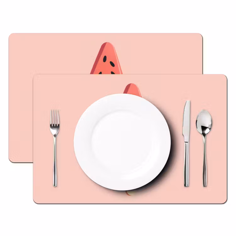 Placemat vinyl - Watermeloen - Ijsje - Pitjes - Rood — 2