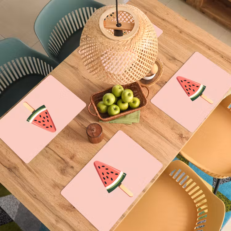Placemat vinyl - Watermeloen - Ijsje - Pitjes - Rood — 3