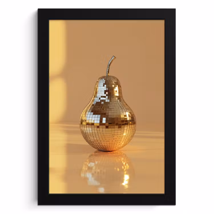 Poster met lijst - Goud - Disco - Glitter - Peer — 1