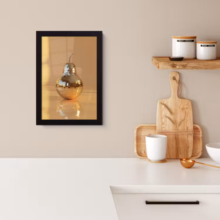 Poster met lijst - Goud - Disco - Glitter - Peer — 2
