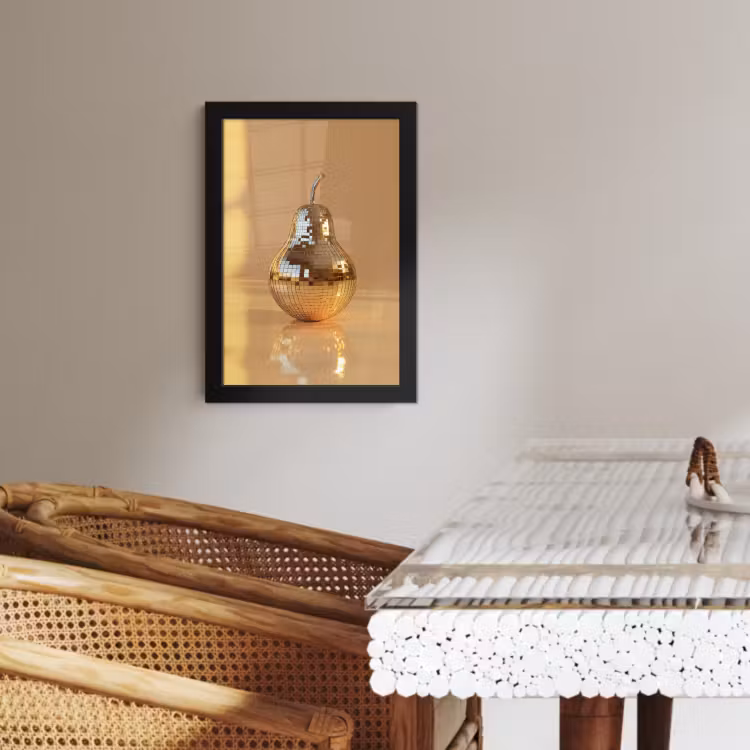 Poster met lijst - Goud - Disco - Glitter - Peer — 3
