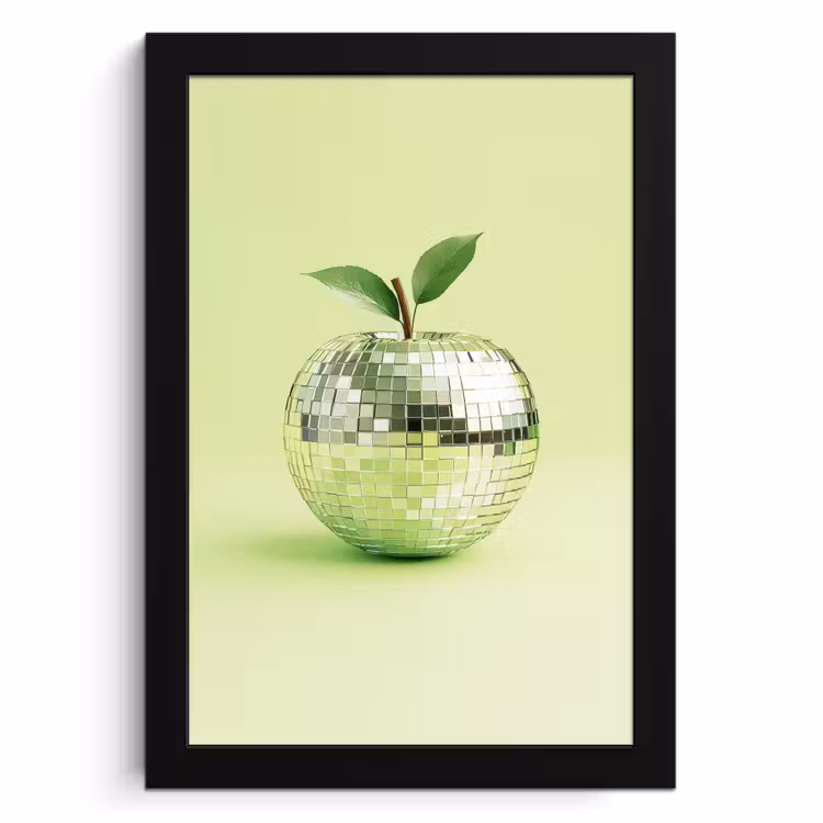 Poster met lijst - Groen - Disco - Decoratie - Appel — 1