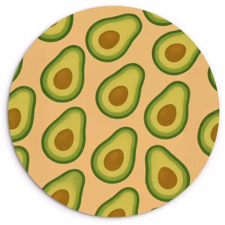 Muurcirkel - Avocado - Patroon - Groen - Pit — 1