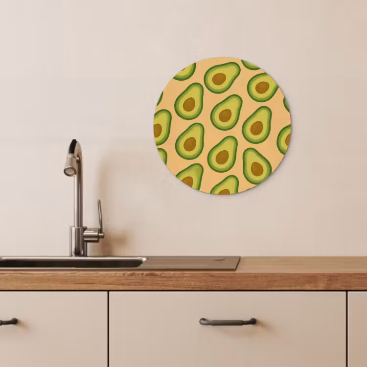 Muurcirkel - Avocado - Patroon - Groen - Pit — 4