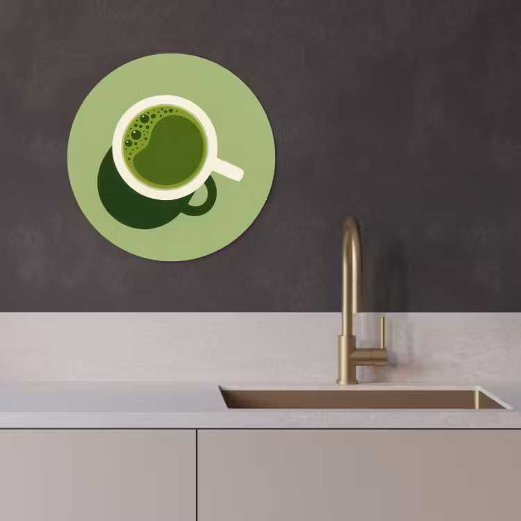 Muurcirkel - Minimalistisch - Kopjes - Matcha -Groen — 4