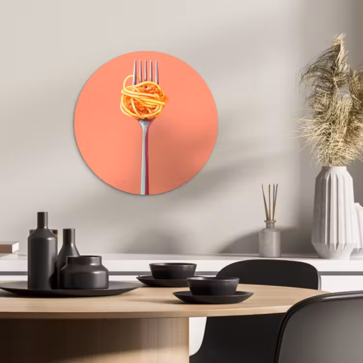 Muurcirkel - Vork - Spaghetti - Artistiek - Roze — 2