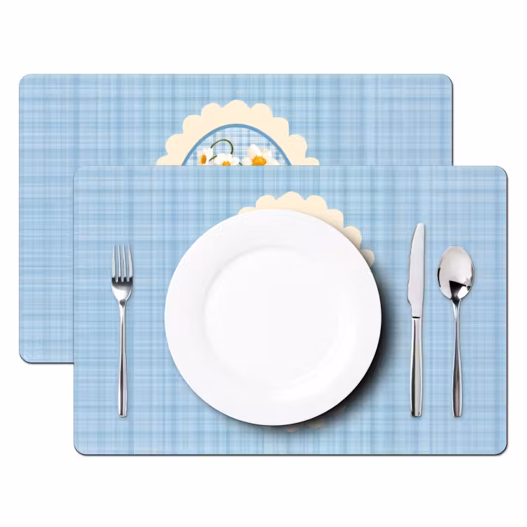 Placemat vinyl - Aardbeien - Lijst - Rood - Geruit — 2