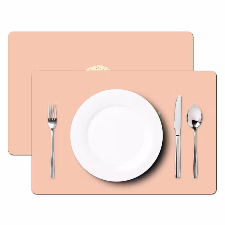 Placemat vinyl - Bakje - Ijs - Aardbei - Roze — 2