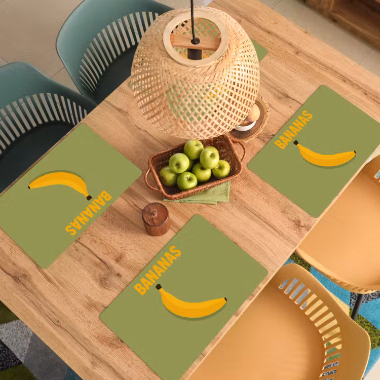 Placemat vinyl - Banaan - Minimalistisch - Geel — 3
