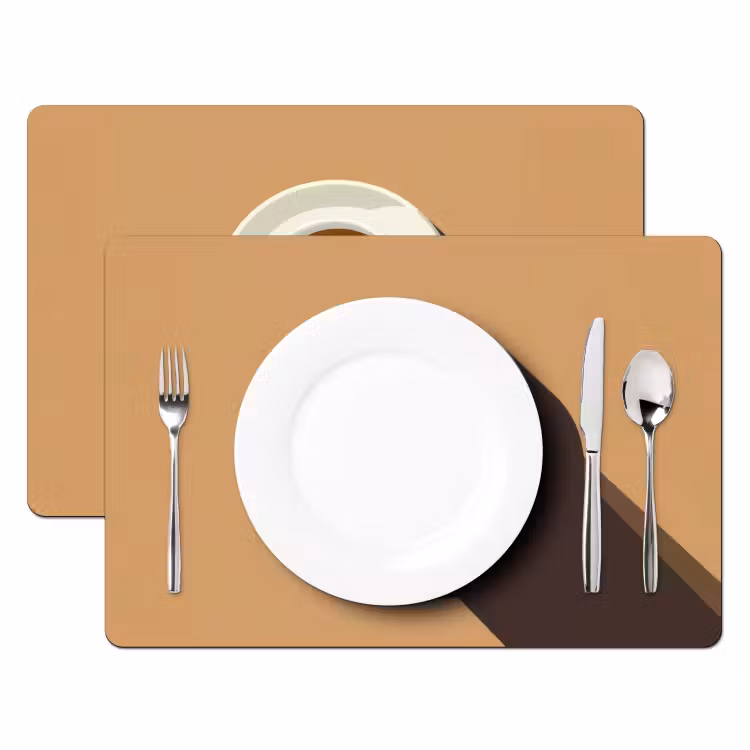 Placemat vinyl - Cappuccino - Kop - Schotel - Minimalitisch — 2