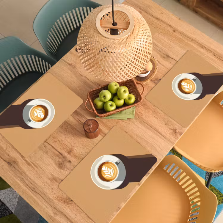 Placemat vinyl - Cappuccino - Kop - Schotel - Minimalitisch — 3