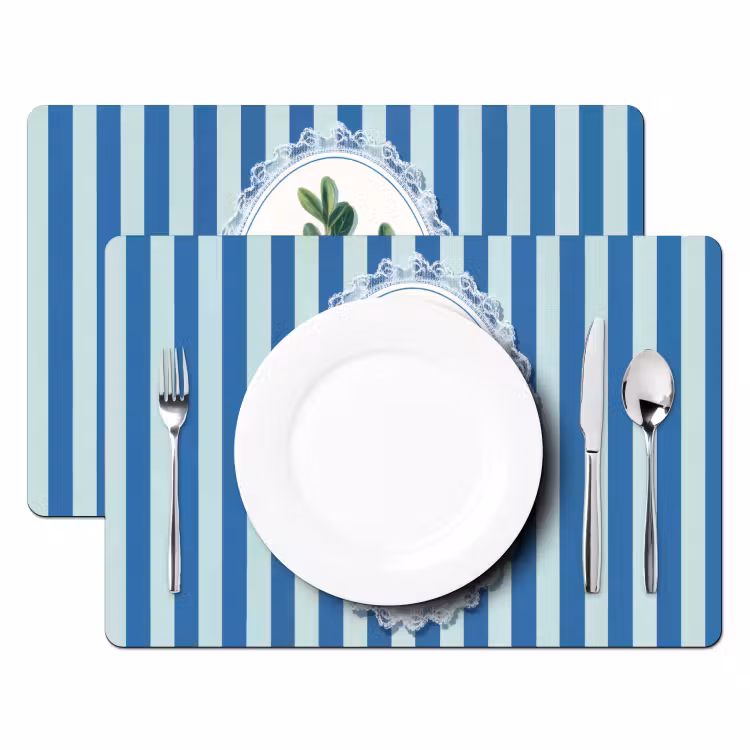 Placemat vinyl - Illustratie - Bessen - Blauw - Strepen — 2