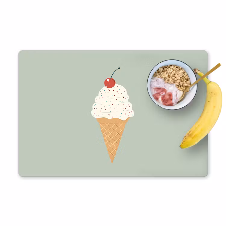 Placemat vinyl - Illustratie - Ijsje - Spikkels - Kers — 1