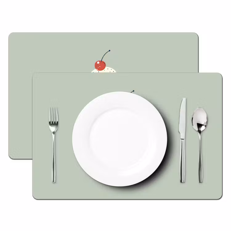 Placemat vinyl - Illustratie - Ijsje - Spikkels - Kers — 2