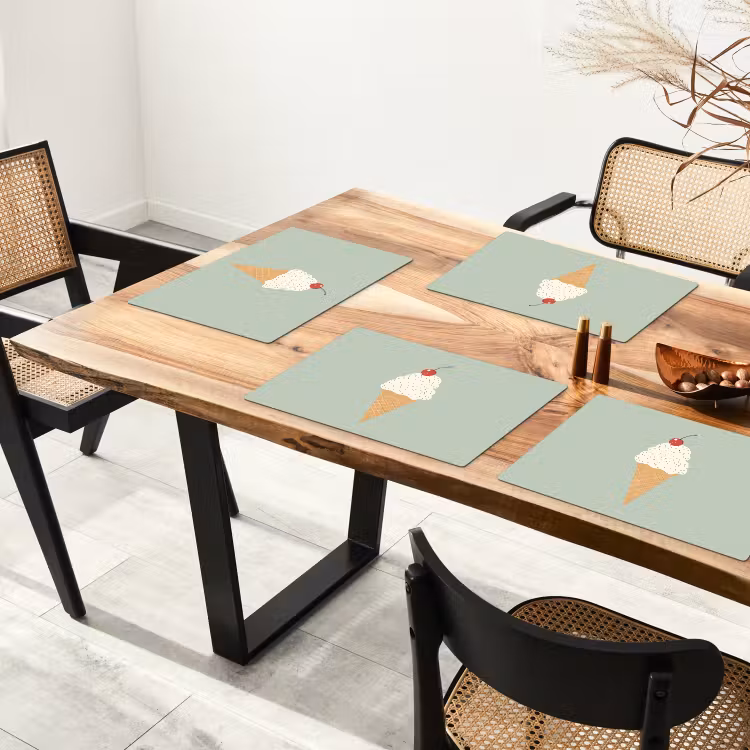 Placemat vinyl - Illustratie - Ijsje - Spikkels - Kers — 4