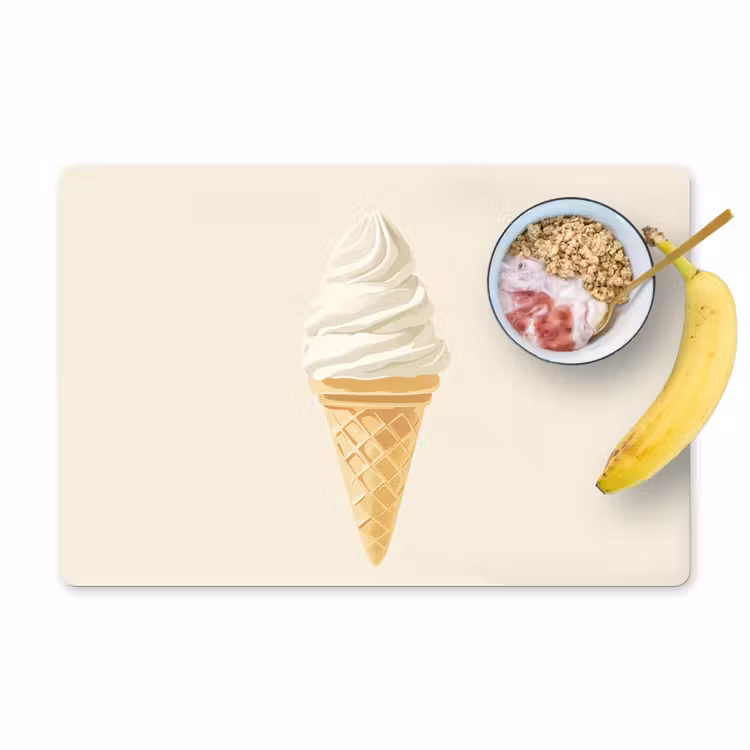 Placemat vinyl - Softijs - Hoorntje - Wit — 1