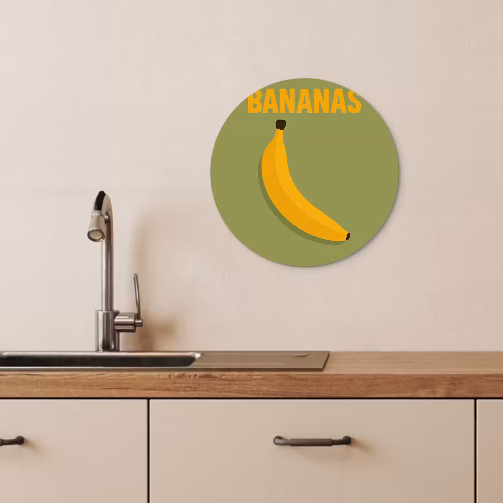 Muurcirkel - Banaan - Minimalistisch - Geel — 1