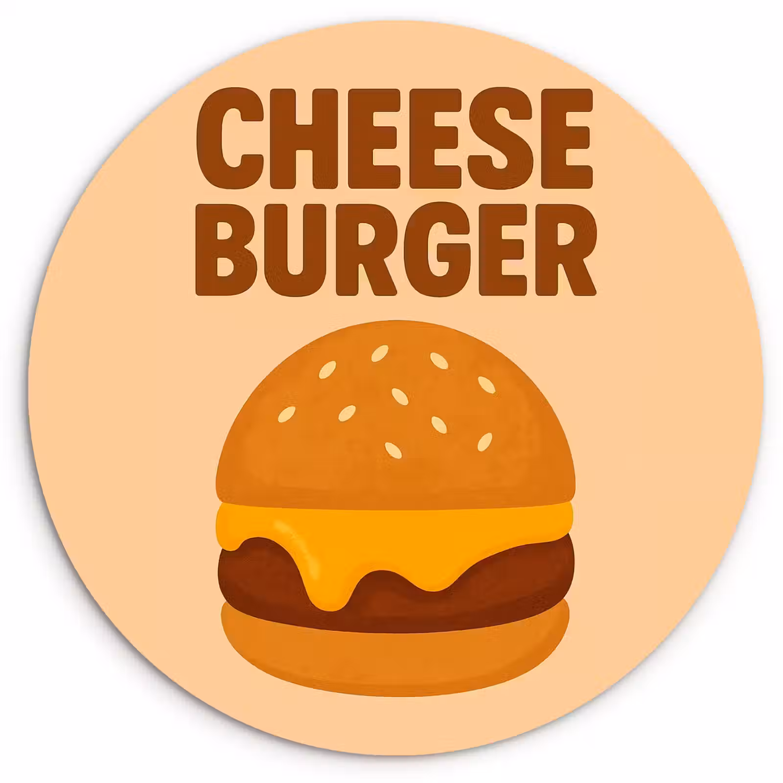 Muurcirkel - Cheeseburger - Minimalistisch - Geel — 1
